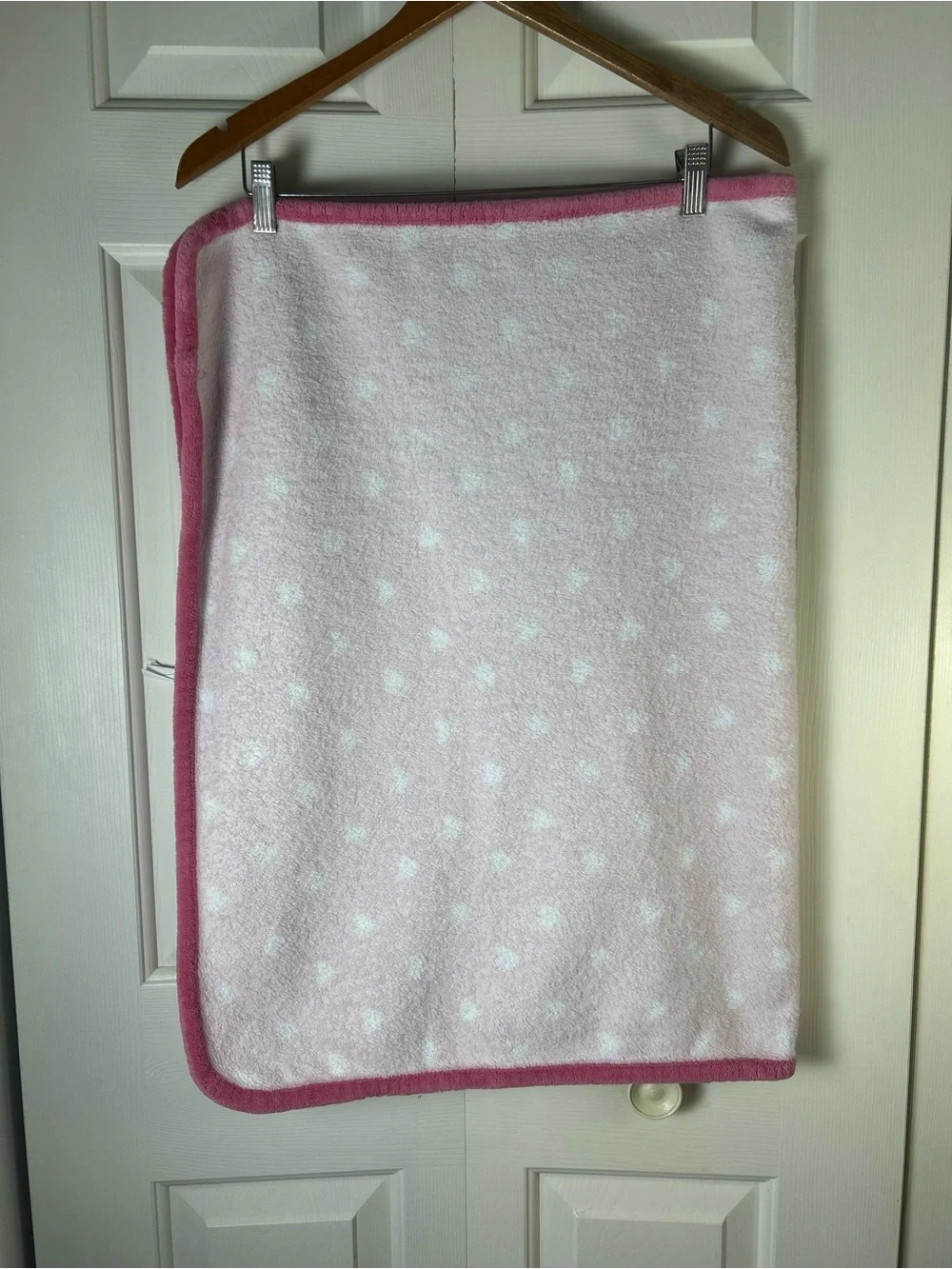 Parent's Choice Love Word Pink White Hearts Baby Blanket Yellow Blue Lovey